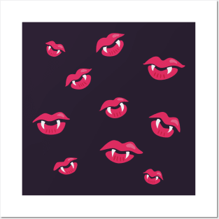 Vampire Lips Pattern Posters and Art